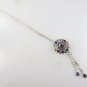 Oval Multicolor Gemstone Topaz Amethyst Peridot 925 Sterling Silver Hair Pin