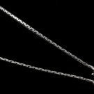 Flat Rice Grain Stack 1.2mm 925 Sterling Silver Chain Necklace Black Oxidized