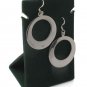 Flat Circle Round Disc Dangle 925 Sterling Silver Earrings