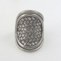Karen Hill Tribe Round Oval Basket Weave 925 Sterling Silver Ring Free size 8.5