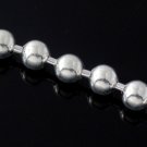 6mm Round Ball Cylinder Sterling Silver Shiny Chain Necklace