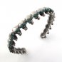 6.5" Multi Skull Head Row Turquoise 925 Sterling Silver Cuff Bracelet