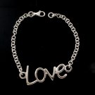 6.5" Love Letter 925 Sterling Silver Link Rolo Chain Pendant Bracelet Polish