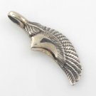 Eagle Bird Hawk Wing 925 Sterling Silver Pendant Charm Black Oxidized