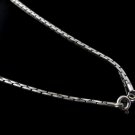 Flat Rice Grain Stack 1.5mm 925 Sterling Silver Chain Necklace Black Oxidized