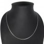 Flat Rice Grain Stack 1.5mm 925 Sterling Silver Chain Necklace Black Oxidized
