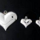 Puffy Love Heart Jingle Bell Dangle 925 Sterling Silver Pendant Charm Polish