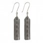 Long Bar Stamped Dangle Thai Karen Hill Tribe 925 Sterling Silver Hook Earrings