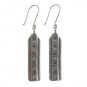 Long Bar Stamped Dangle Thai Karen Hill Tribe 925 Sterling Silver Hook Earrings
