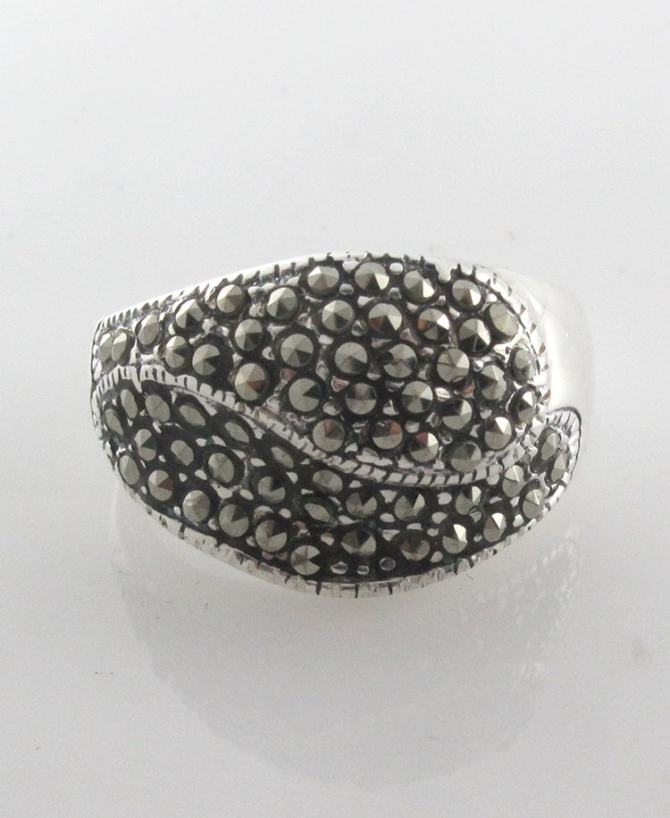Leaf Wrap Marcasite 925 Sterling Silver Ring