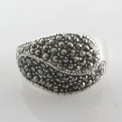Leaf Wrap Marcasite 925 Sterling Silver Ring