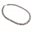 10mm Vine Leaf Branch Row Multicolor Gemstone Link 925 Sterling Silver Necklace