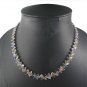 10mm Vine Leaf Branch Row Multicolor Gemstone Link 925 Sterling Silver Necklace