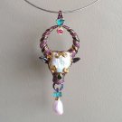 Bison Tsavolite Garnet Ruby Barogue Pearl Stingray 925 Sterling Silver Pendant