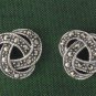 Trinity Rings Marcasite 925 Sterling Silver Stud Earrings