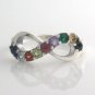 Love Infinity Sign Multicolor Gemstone 925 Sterling Silver Ring