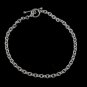 2.5mm Round Oval Ring Chain 925 Sterling Silver Link Bracelet Toggle Polish