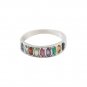 Circle Round Cluster Band Multicolor Gemstone 925 Sterling Silver Ring