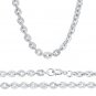 4.5mm Flat Rolo Link Circle Chain 925 Sterling Silver Necklace