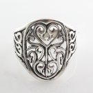 Vintage Heart Curl Filigree 925 Sterling Silver Ring