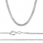 3mm Flat Cuban Link Chain 925 Sterling Silver Necklace