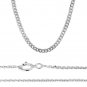 3mm Flat Cuban Link Chain 925 Sterling Silver Necklace