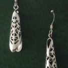 Taper Bell Filigree 925 Sterling Silver Black Oxidized Dangle Earrings Bali