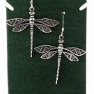 Dragonfly Filigree 925 Sterling Silver Black Oxidized Dangle Earrings Bali