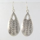 Teardrop Flower Vine Sterling Silver Dangle Earrings Thai Karen Hill Tribe