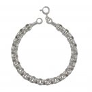 7mm Circle Round Rolo 925 Sterling Silver Chain Link Bracelet