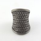 Karen Hill Tribe Dome Basket Weave 925 Sterling Silver Ring Free size 8