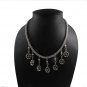 18" 5mm Flower Dangle Snake Braid Chain 925 Sterling Silver Necklace Pendant