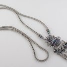 28" Calabash Bottle Gourd Enamel 925 Sterling Silver Snake 3mm Chain Necklace