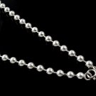 5mm Round Ball Cylinder 925 Sterling Silver Polish Chain Necklace