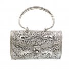 Elephant Floral Engrave Handmade 925 Sterling Silver Clutch Bag Purse