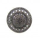 Circle Round Marquise Wheel Marcasite 925 Sterling Silver Ring Vintage