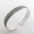 7" 10mm Flat Wheat Braid Bali Band 925 Sterling Silver Cuff Bracelet