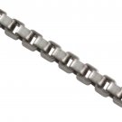 1.5mm Square Box Venetian Cube 925 Sterling Silver Chain Necklace Black Oxidized