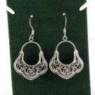 Antique Basket Bag Filigree 925 Sterling Silver Black Oxidized Earrings Bali