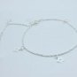 9.5" Star Dangle 925 Sterling Silver Chain Bell Anklet