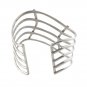 6.5" Multi Wavy Wire Line 925 Sterling Silver Cuff Bracelet Plain Polish