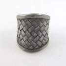 Karen Hill Tribe Dome Braid Weave Band Sterling Silver Ring Handmade Free Sz 9.5