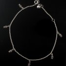 10" Fish Bone Dagle 925 Sterling Silver Chain Anklet Charm