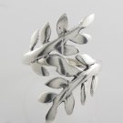 Shiny Roman Olive Wrap Fern Leaf 925 Sterling Silver Ring