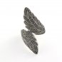 Leaf Wrap 925 Sterling Silver Marcasite Ring Vintage