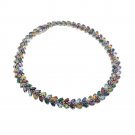 Laurel Wreath Vine Leaf Branch Multicolor Gemstone 925 Sterling Silver Necklace