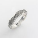 Twist Wavy Braid Marcasite 925 Sterling Silver Ring