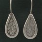 Karen Hill Tribe Flat Weave Teardrop 925 Sterling Silver Dangle Earrings