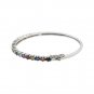 7" 4mm Oval Multicolor Row Gemstone Bracelet 925 Sterling Silver Bracelet Bangle
