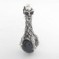 Bird Crow Claw Gothic Skull Onyx Stone 925 Sterling Silver Pendant Men's